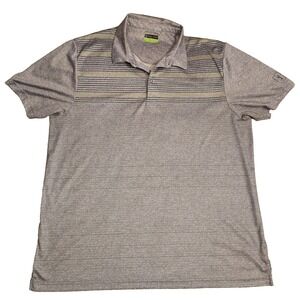 PGA Tour Mens Golf Pro Series Polo Shirt Gray Striped‎ XXXL Athletic Fit